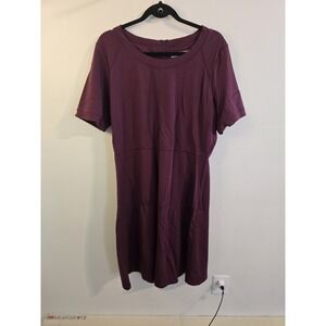 Athleta Dress Womens XLT Short Sleeve Purple Athleisure Resort Wear Classic‎